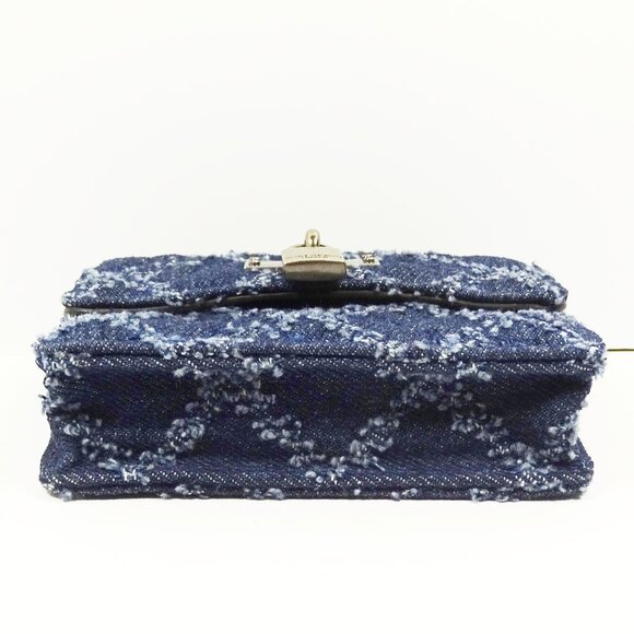 KURT GEIGER Micro Brixton Blue Cotton Crossbody Bag/Wallet - Picture 5 of 7